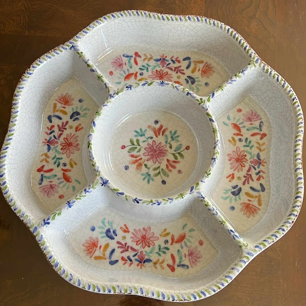 Rachel Ashwell The Prairie Party Tray Appetizer Chip and Dip Melamine